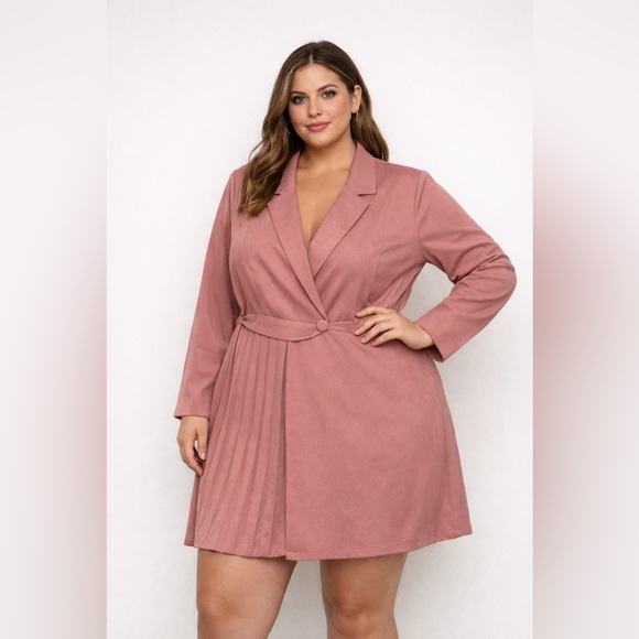 SHEIN Jackets & Blazers - SHEIN Curve Dusty Pink Blazer Dress
